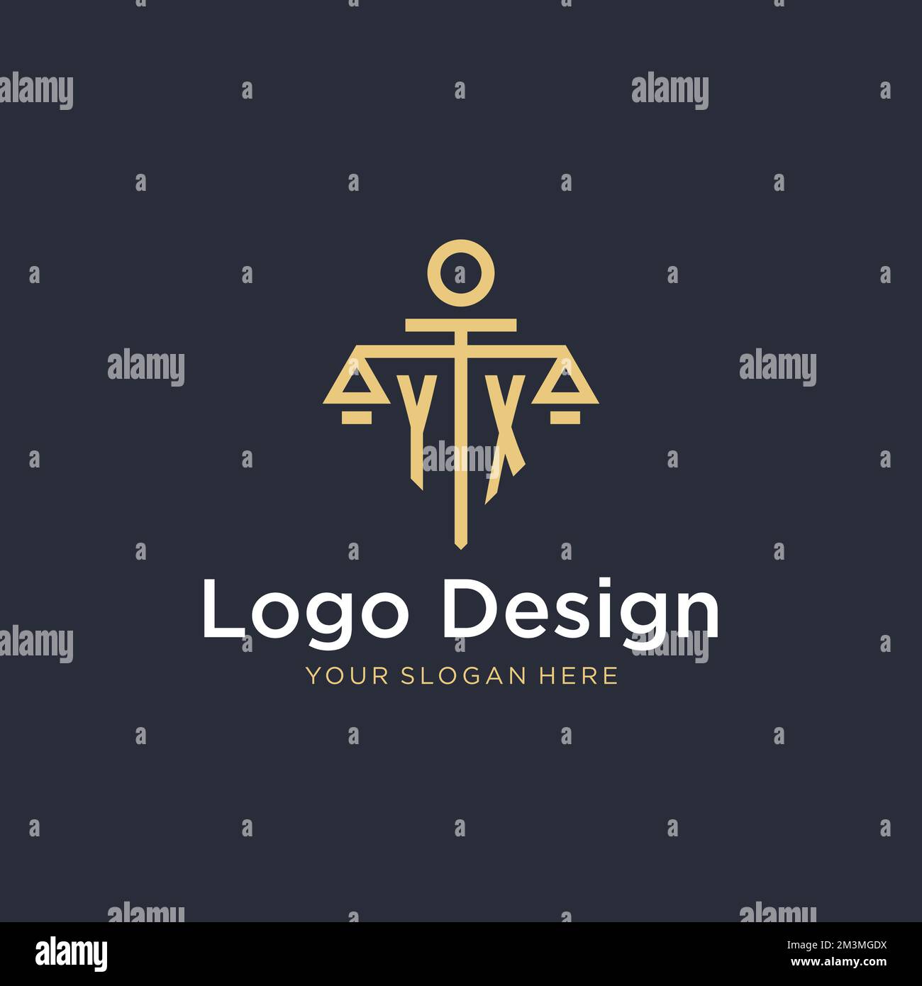 YX initial monogram logo with scale and pillar style design ideas Stock ...