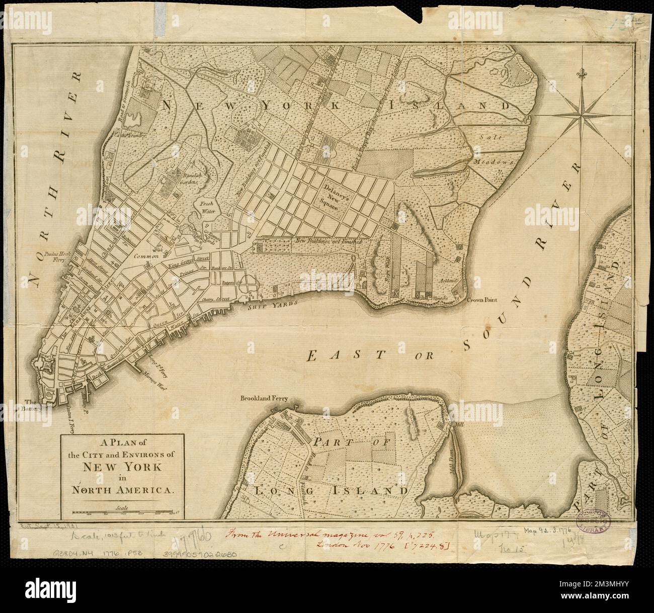 A plan of the city and environs of New York in North America , Land use