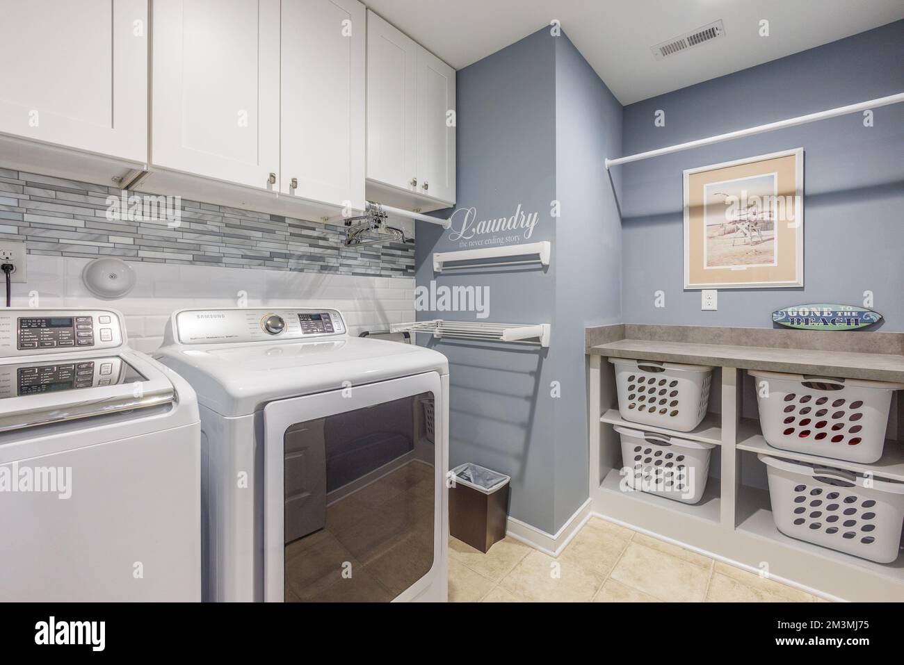 A modern Interior home design of a laundry room Stock Photo - Alamy