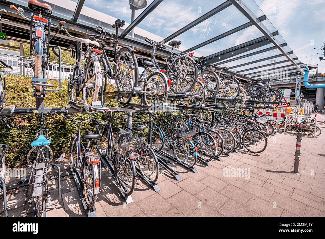 Twostorey intercept parking for bicycles near the city transport hub