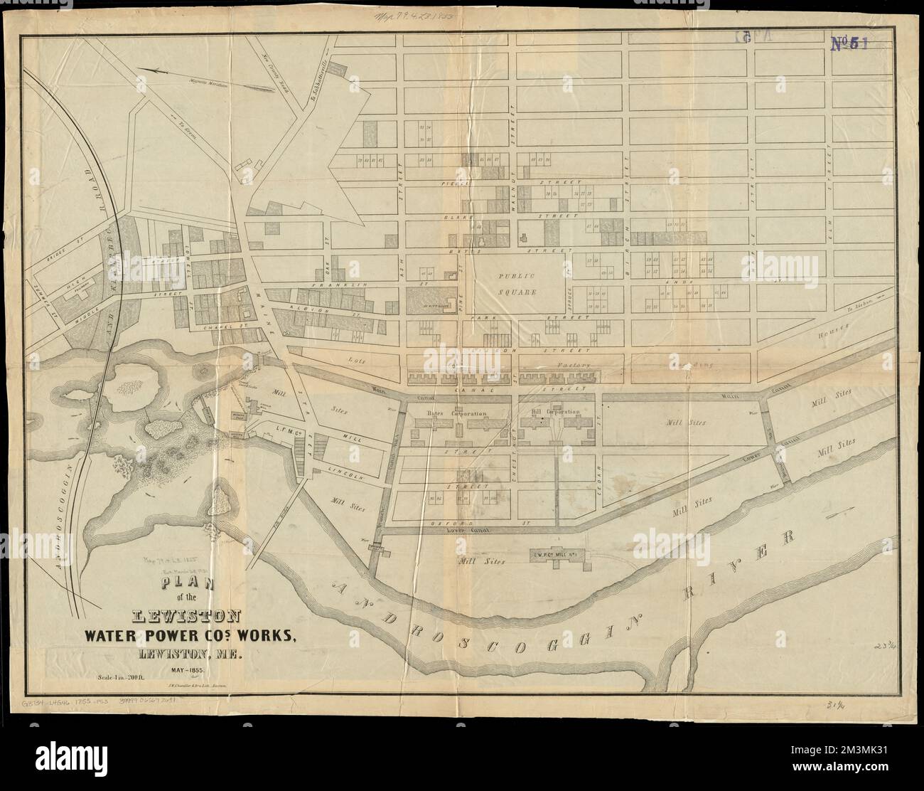 Plan of the Lewiston Water Power Co.'s works, Lewiston, Me , Real property, Maine, Lewiston