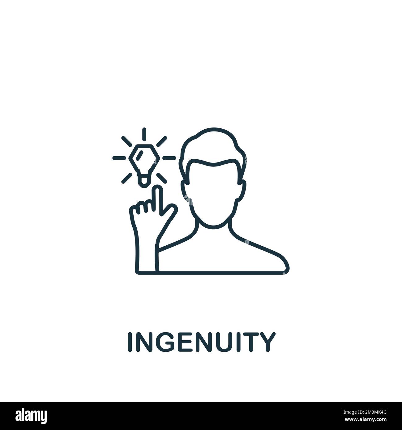 Ingenuity icon. Monochrome simple Life Skills icon for templates, web