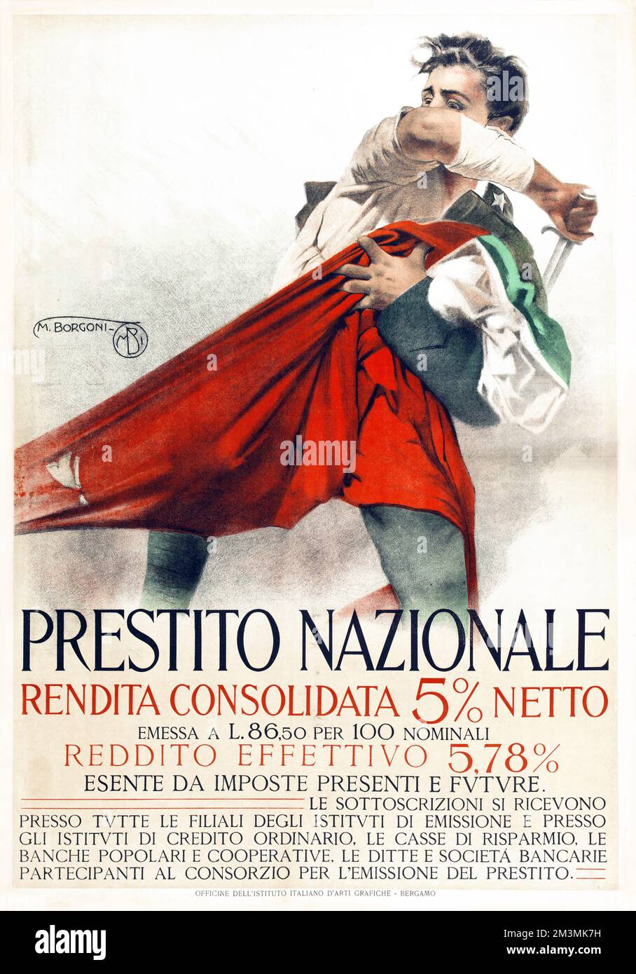 Prestito nazionale rendita consolidata 5% netto poster by Mario Borgoni, 1917-1918 - retouched Stock Photo
