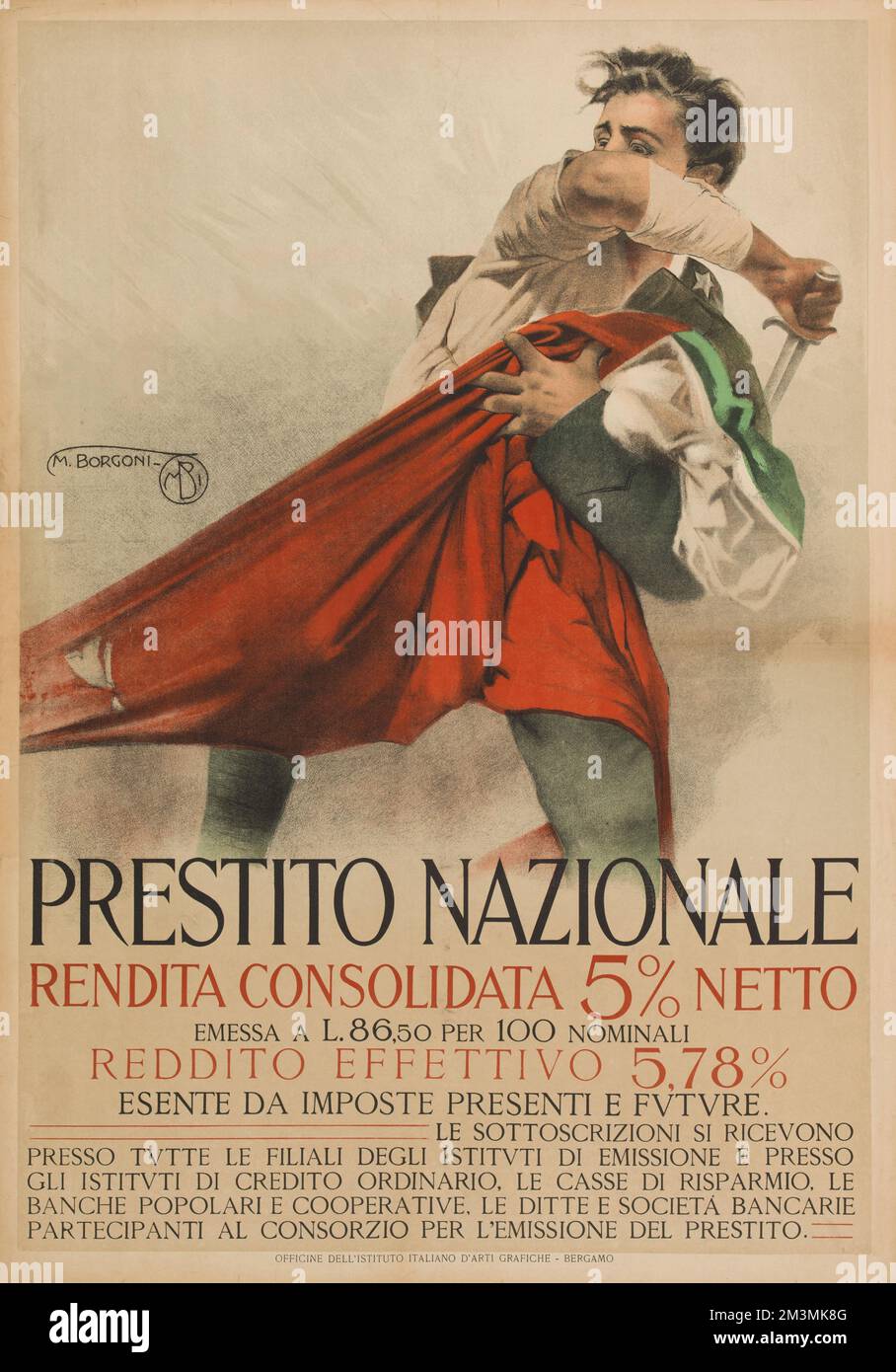Prestito nazionale rendita consolidata 5% netto poster by Mario Borgoni, 1917-1918 Stock Photo