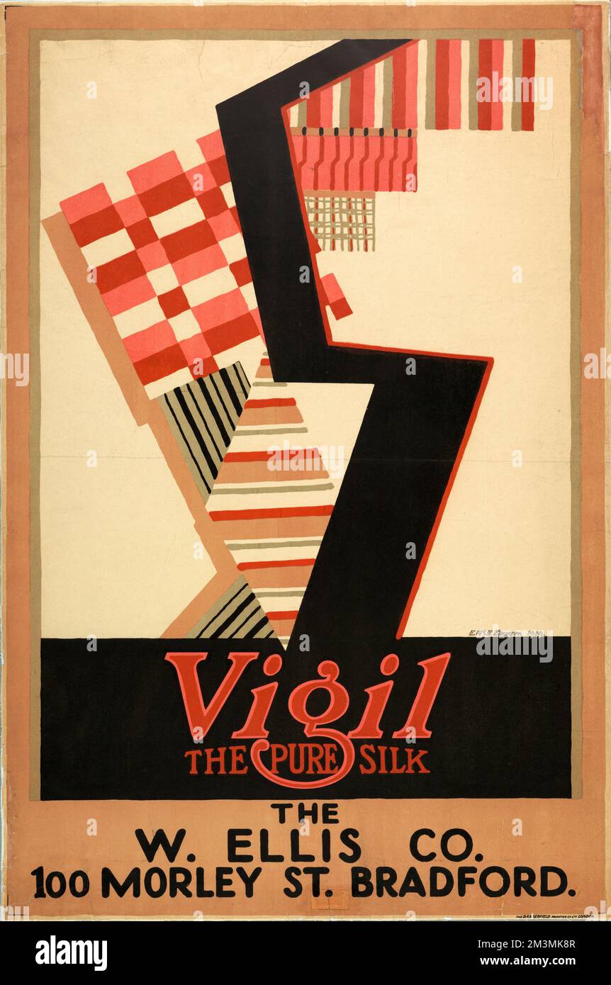 Vintage advertising poster, Virgil - The Pure Silk, W. Ellis Co. 100 Morley St. Bradford - 1919 - Kauffen artwork Stock Photo