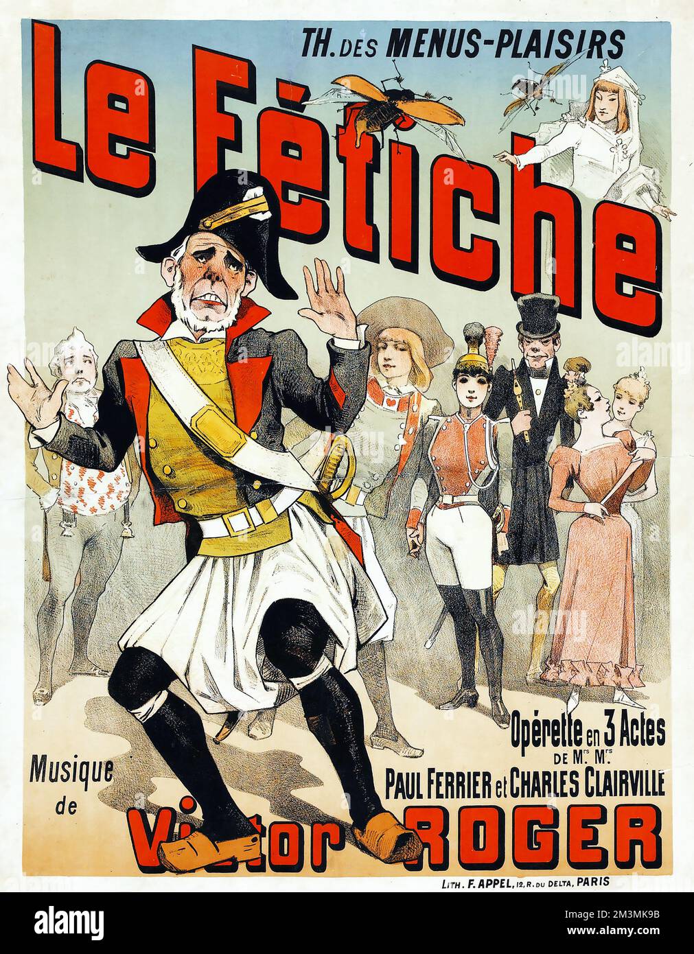 Le Fetiche (Theatre des Menus-Plaisirs (1890). Theatre Advertising Poster Stock Photo