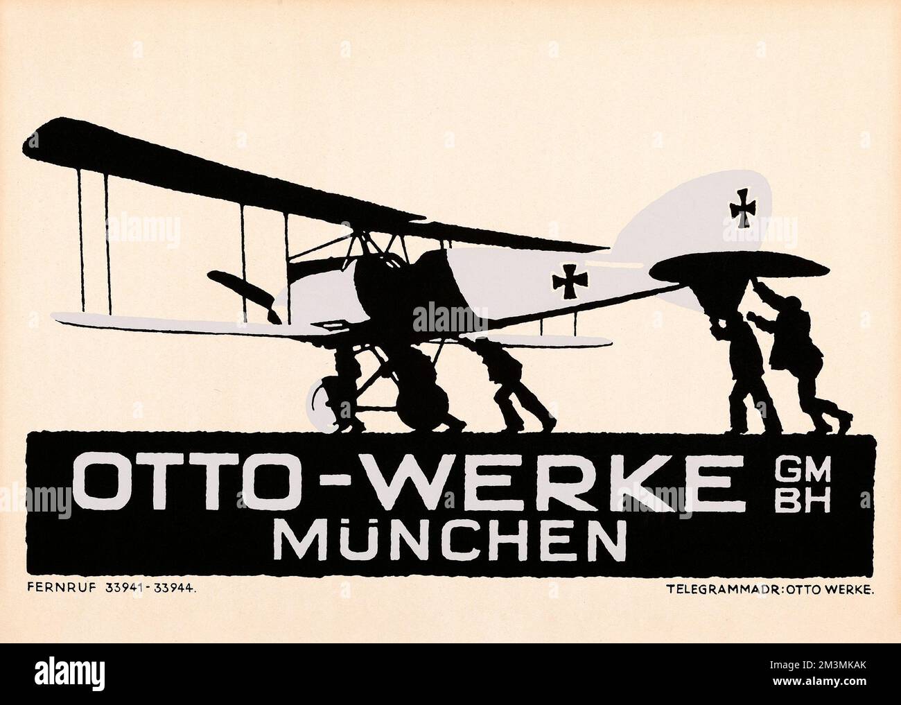 Otto-Werke GMBH München (c. 1915). Silk Screen German Advertising Poster - Ludwig Hohlwein Artwork.. Stock Photo