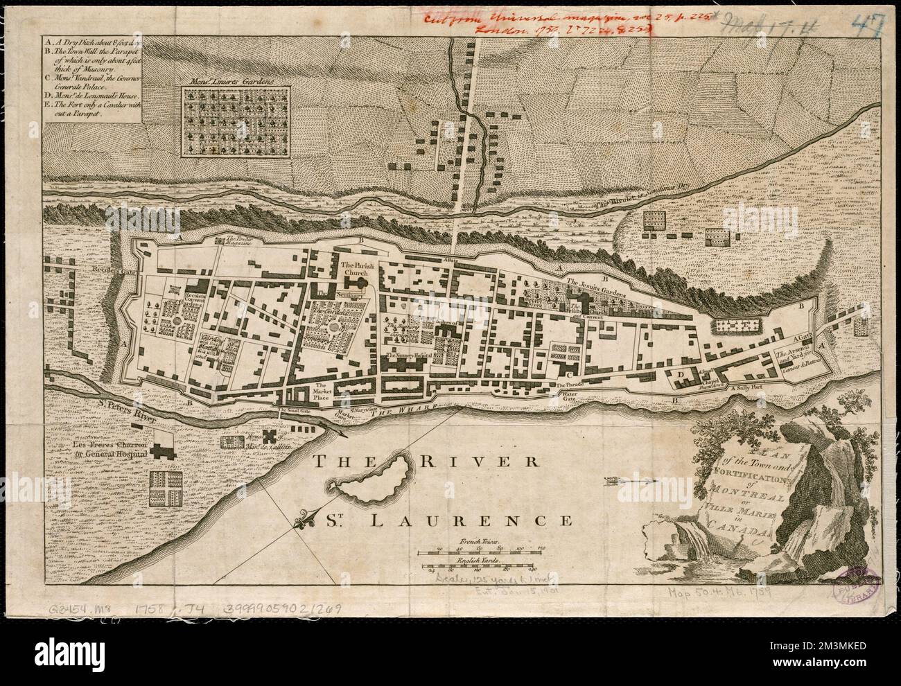 Plan of the town and fortifications of Montreal or Ville Marie in