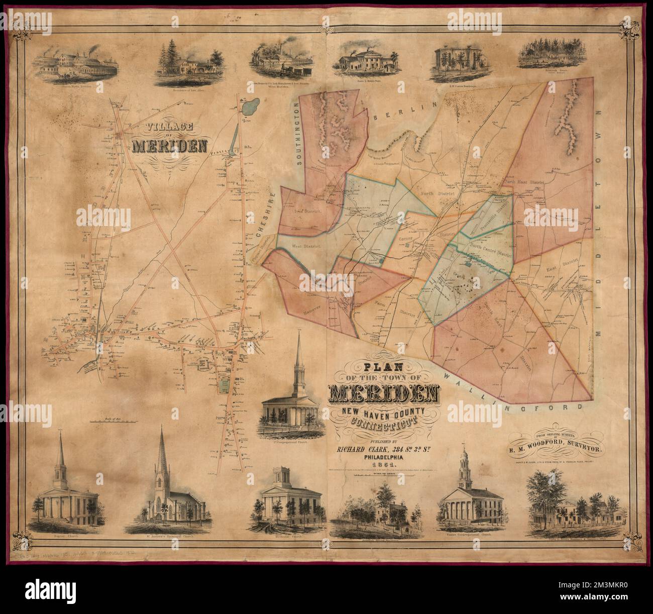 Plan of the town of Meriden, New Haven County, Connecticut , Real