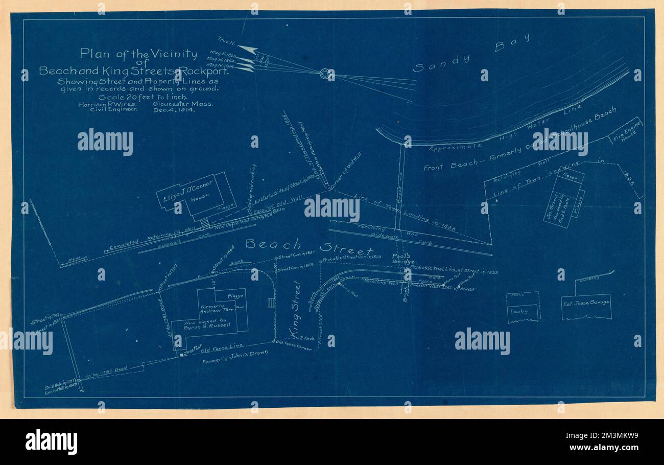 Plan of the vicinity of Beach and King Streets, Rockport, showing