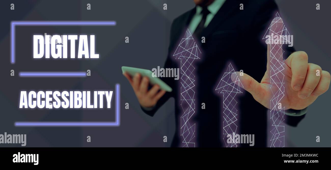 Text caption presenting Digital Accessibility. Business concept electronic technology that generates stores and processes data Stock Photo