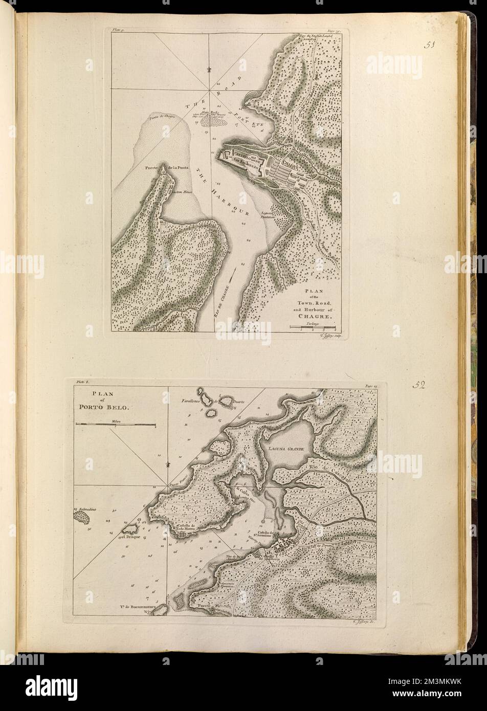 Plan of the town, road, and harbour of Chagre ; Plan of Porto Belo