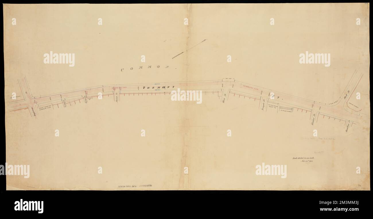 [Plan of Tremont Street from Park to Boylston] , Streets, Massachusetts