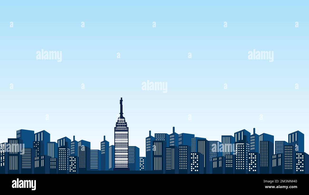 Vector background of Torre Latinoamericana buildings in urban corner ...