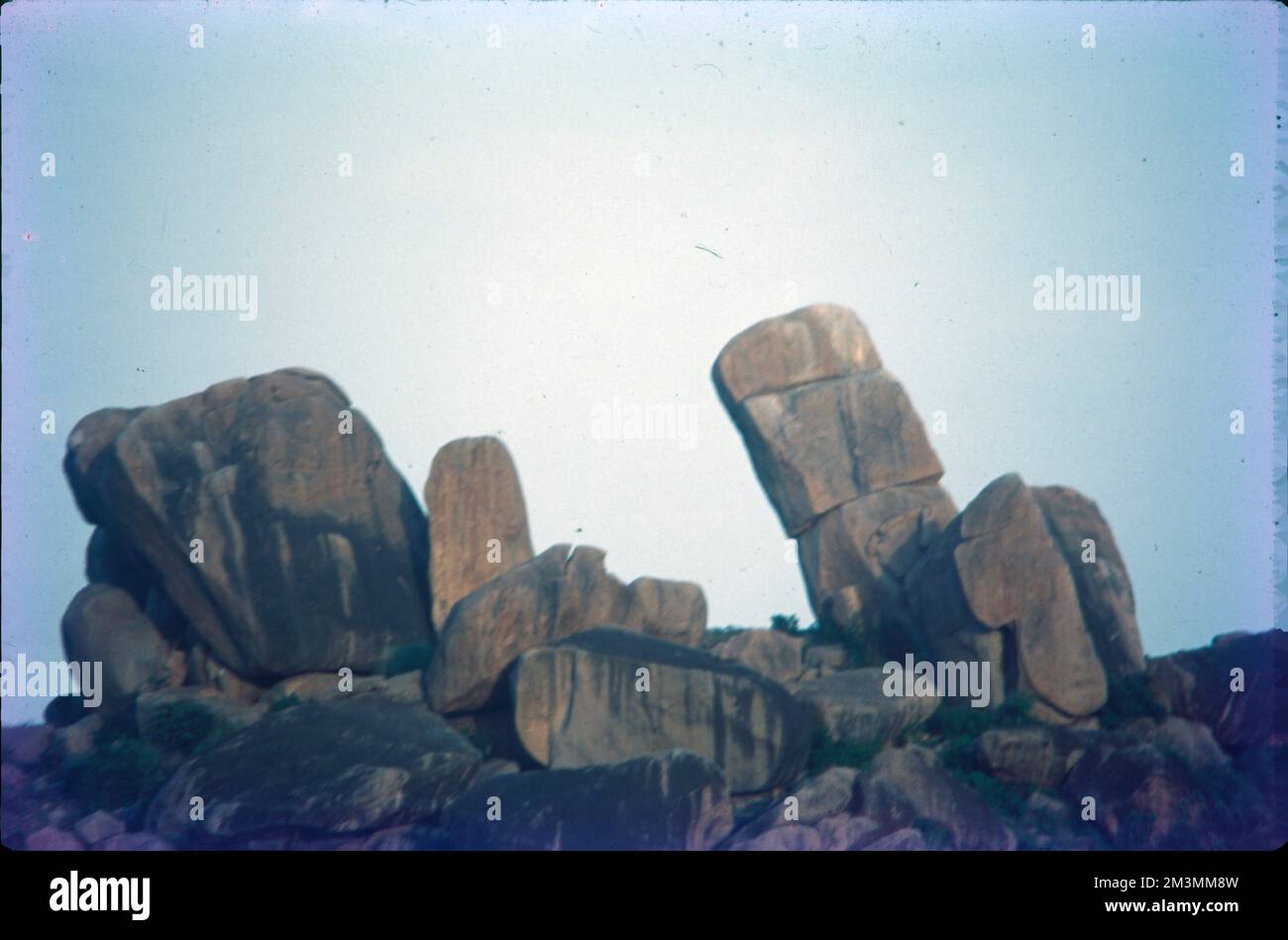 Located in the Tirumala Hills, near the Chakra Teertham waterbody in Tirupati district is the Silathoranam or the Natural Arch. One of the few, REAL rock gardens in country, it has fine specimens of rocks from Archean granite and Proterozoic Nagri Quartzite period. a notified National Geo-heritage Monument, is a distinctive geological feature 1 km (0.6 mi) north of the Tirumala hills Stock Photo