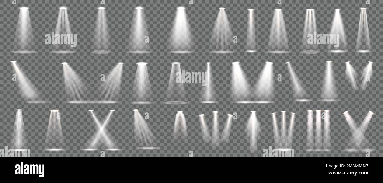 Scene light beam. Stage spotlight overlay effects, spot lamp projection