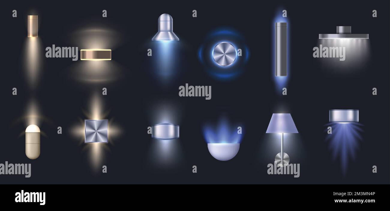 Decorative wall lamps. Light point, compact LED spotlight and mini box