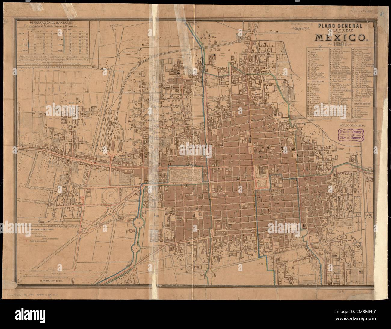 Plano general de la Ciudad de Mexico - Plano General De La Ciudad De Mexico Mexico City Mexico Maps Norman B Leventhal Map Center Collection 2M3MNJY 