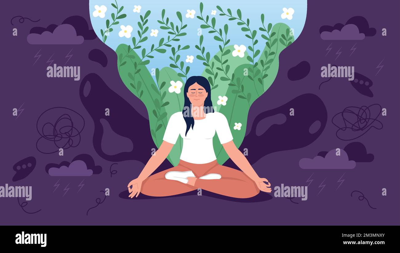 Inner peace flat concept vector illustration Stock Vector Image & Art ...