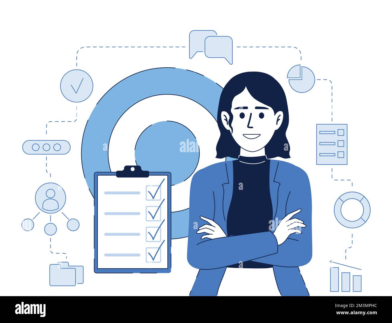 Woman with successful career flat concept vector illustration Stock ...