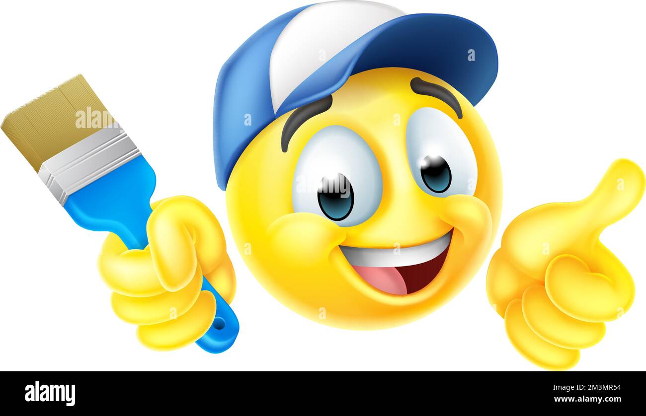 Painter Decorator Handyman Emoticon Emoji Icon Stock Vector Image & Art