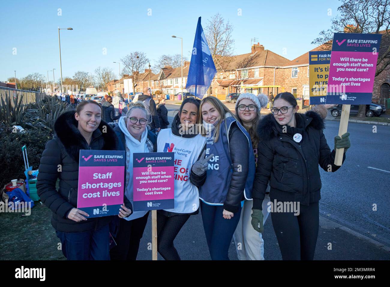 Nurses on the picket line during strike day outside aintree university hospital fazakerley