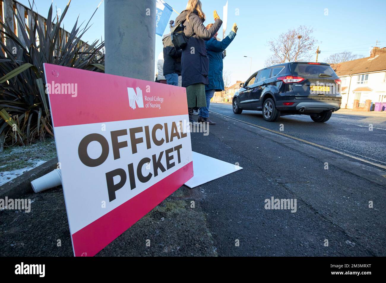 Nurses on the official picket line during strike day outside aintree