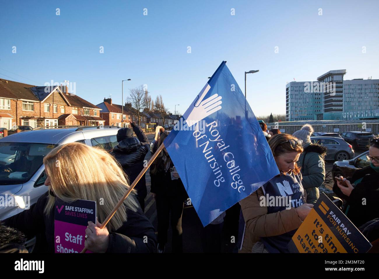 Nurses on the picket line during strike day outside aintree university hospital fazakerley