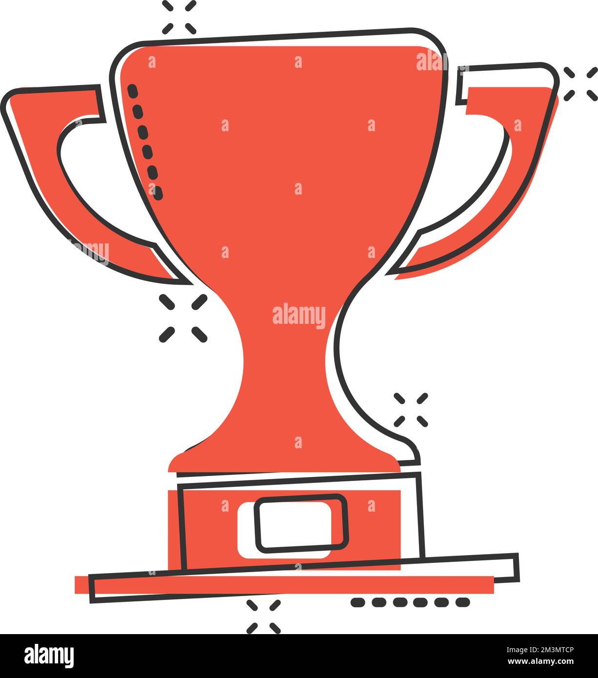 Trophy cup icon in comic style. Goblet prize cartoon vector ...
