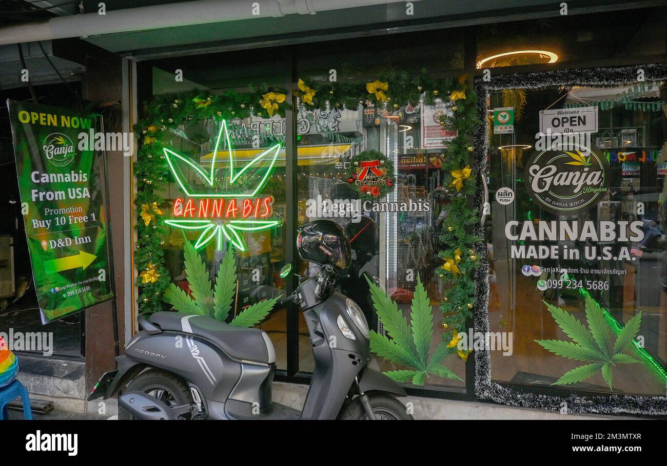 Bangkok, Thailand. 15th Dec, 2022. A general view of a weed shop on