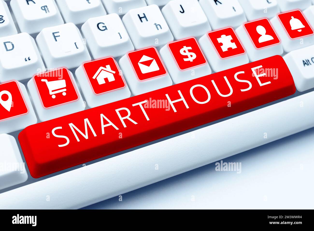 Conceptual caption Smart House. Business concept homes that have electronic devices and controlled remotely Stock Photo