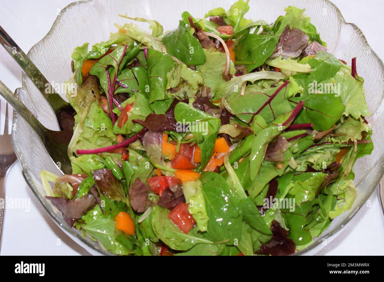 mixed green leaves for a salad Stock Photo Alamy