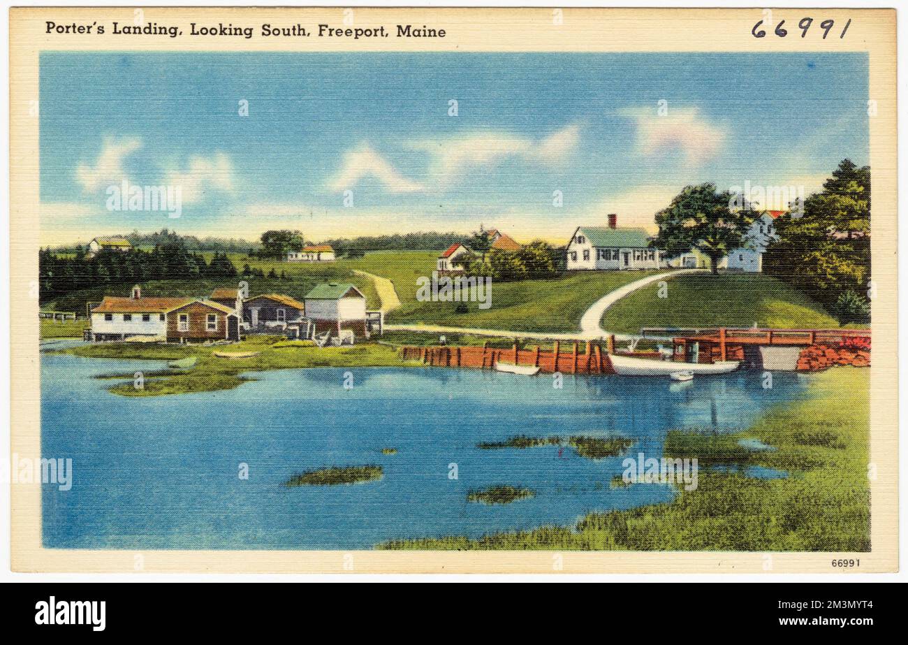 Porter's Landing, looking south, Freeport, Maine , Cities & towns