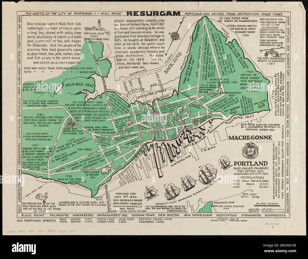 Portland also called Falmouth first settled 1632 chartered as a city