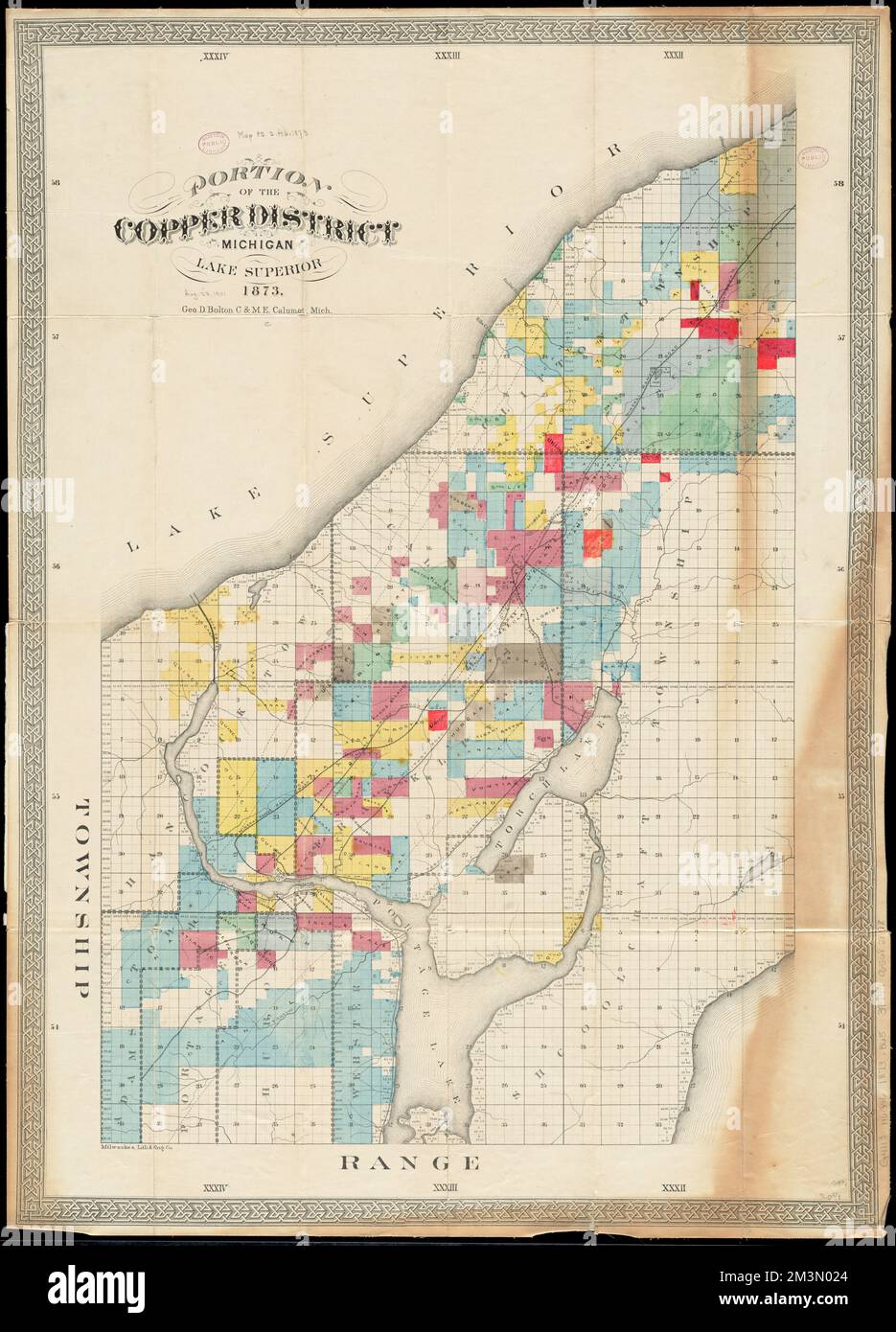 Portion of the copper district, Michigan, Lake Superior , Landowners ...
