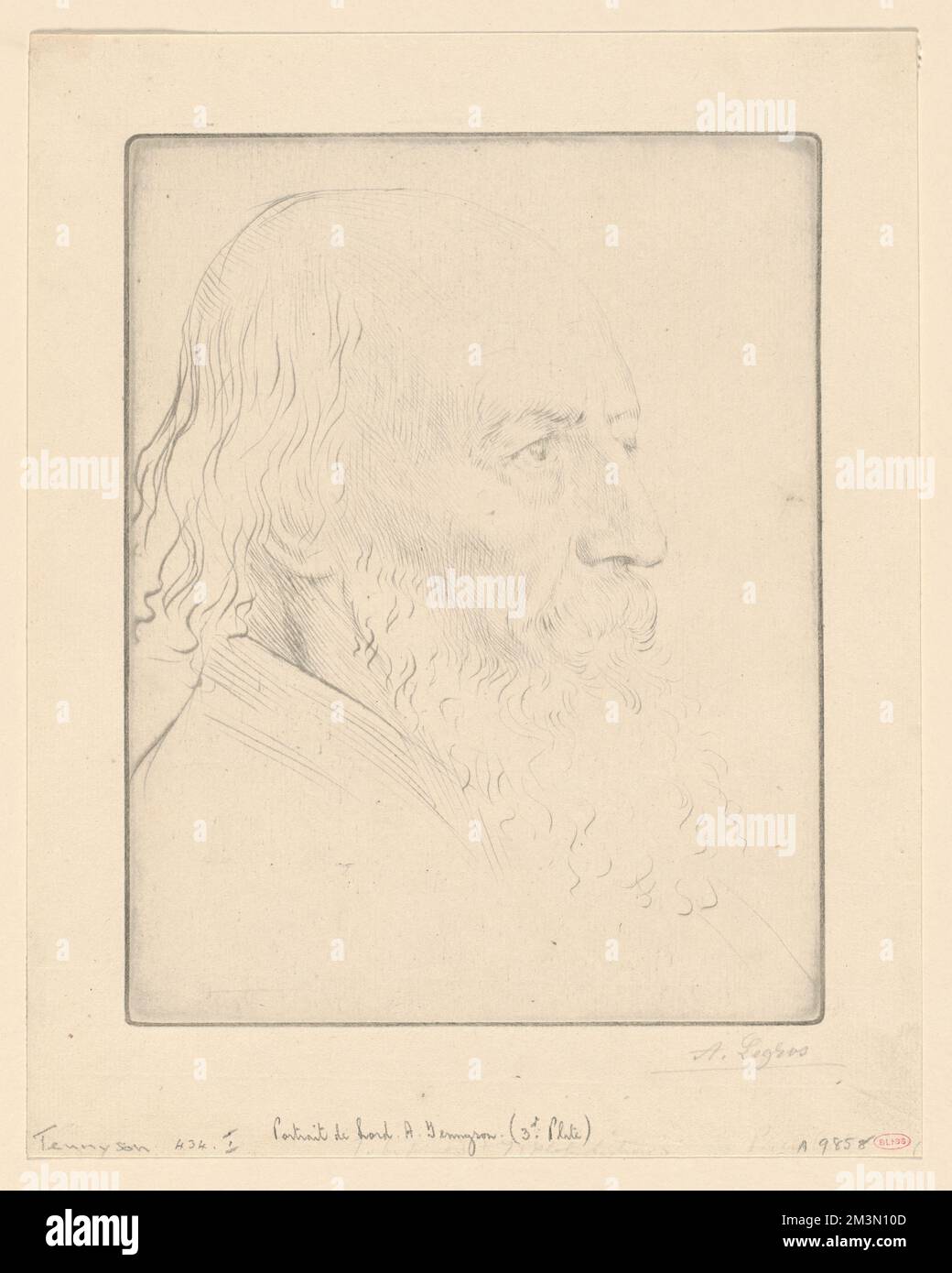 Portrait de Lord A. Tennyson (3rd plate) , Poets, Tennyson, Alfred