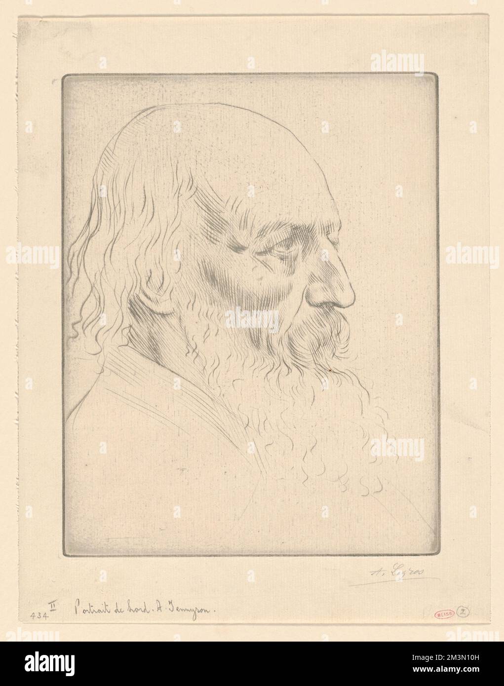Portrait de Lord A. Tennyson (3rd plate) , Poets, Tennyson, Alfred