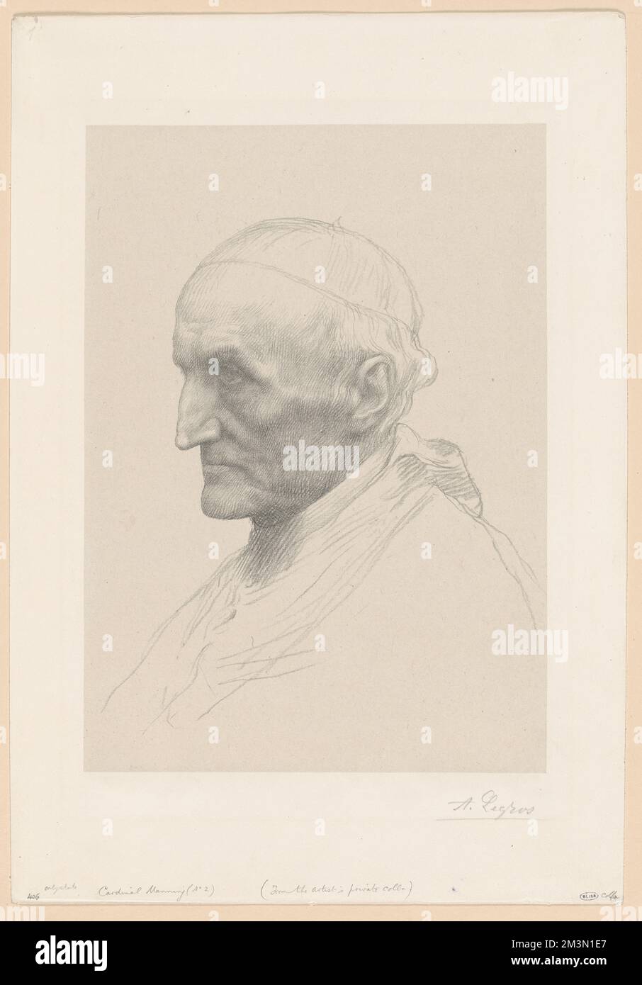 Portrait du Cardinal Manning (2nd plate) (Litho) , Cardinals, Manning ...