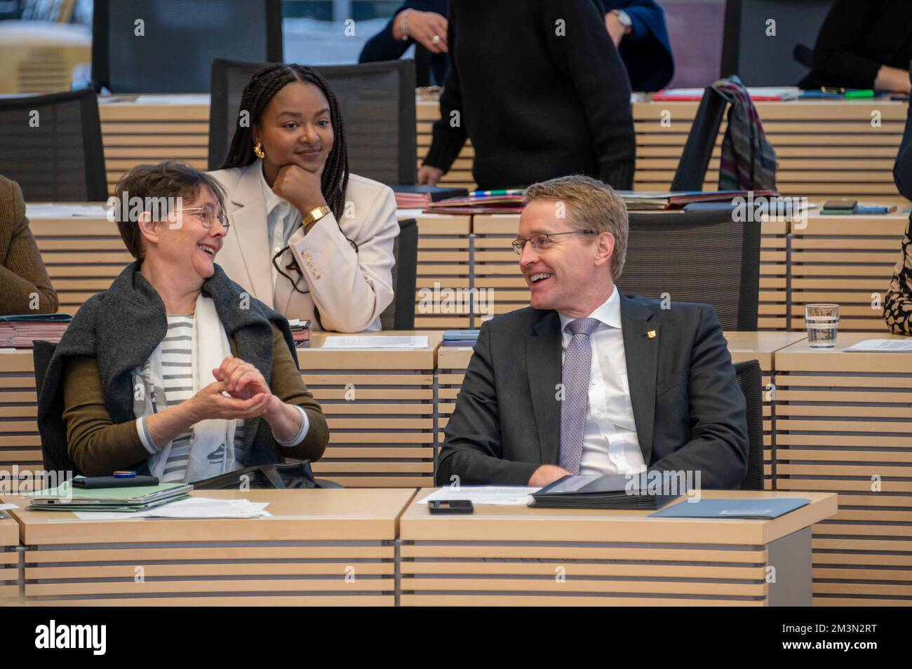 Plenarsitzung im Landeshaus Kiel Mitglieder der Regierung auf der Regierungsbank Stock Photo