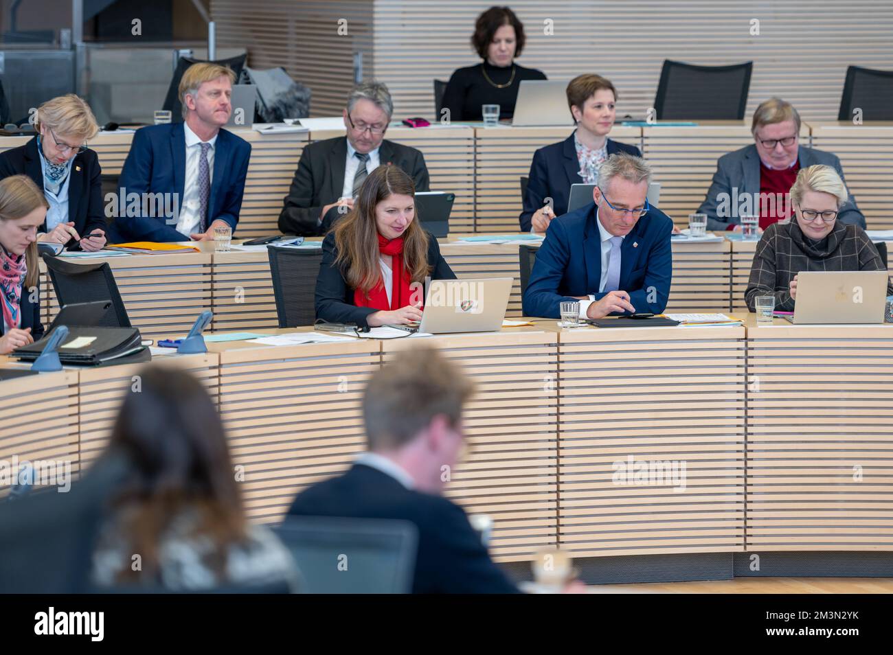 Plenarsitzung im Landeshaus Kiel Abgeordnete diskutieren die Probleme der heutigen Zeit Stock Photo