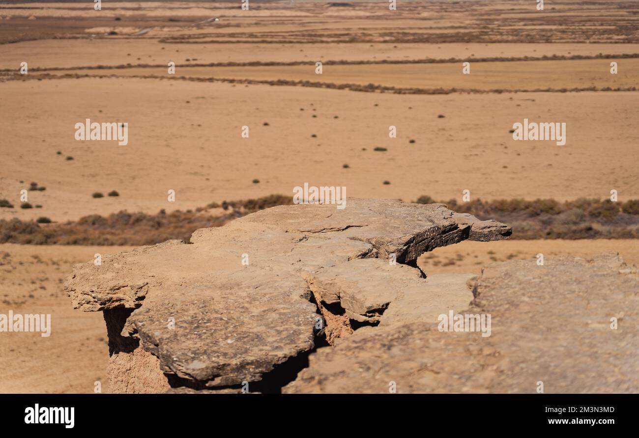 Plain rock viewpoint to the crops, focus on rock Stock Photo