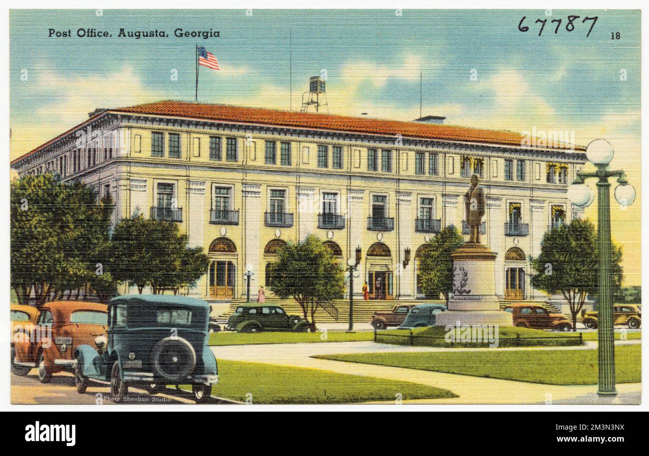 Post Office, Augusta, , Post offices, Tichnor Brothers
