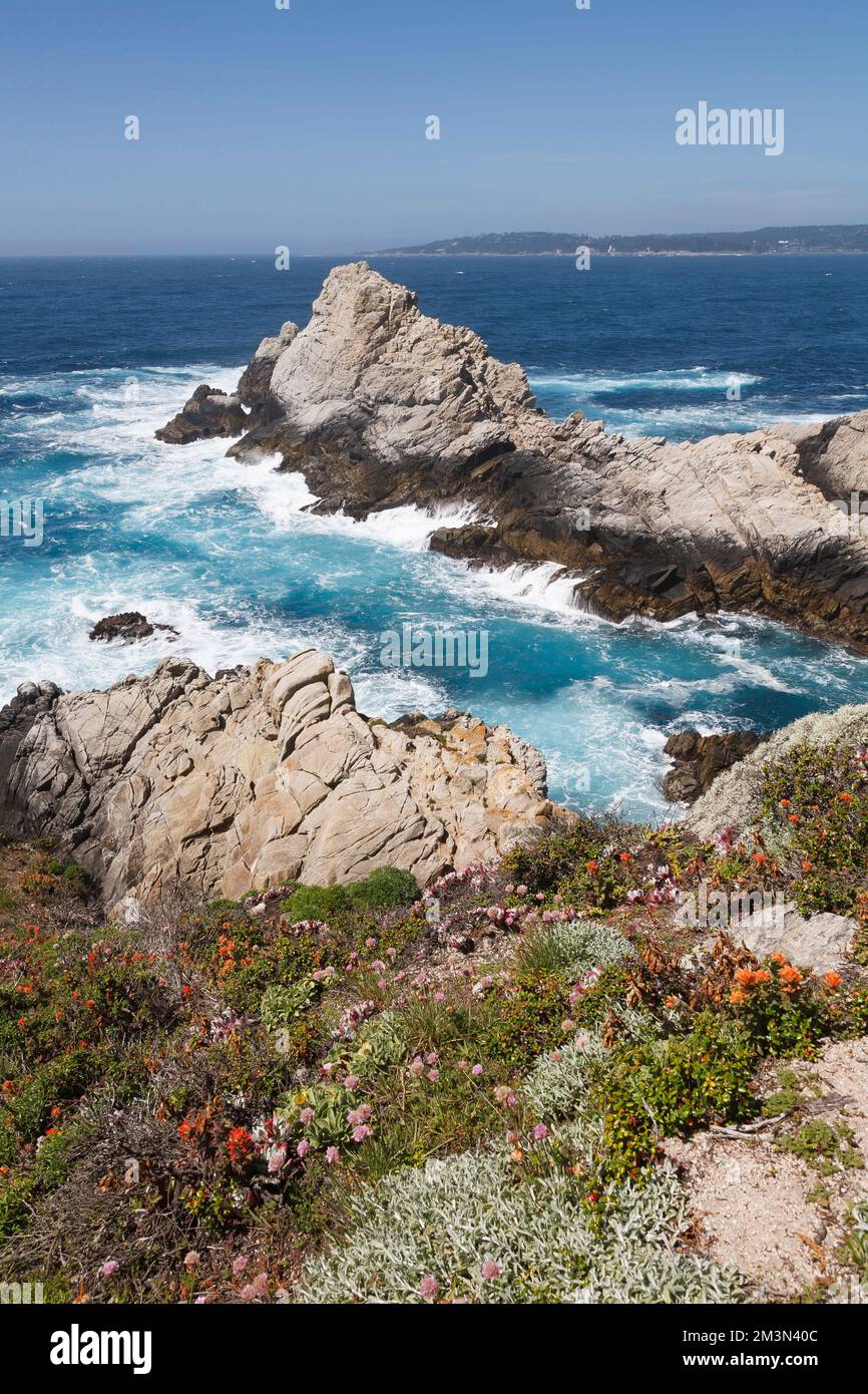 North Point on Pinnacle Cove, Point Lobos State Natural Reserve, Carmel-By-The-Sea, California, USA Stock Photo