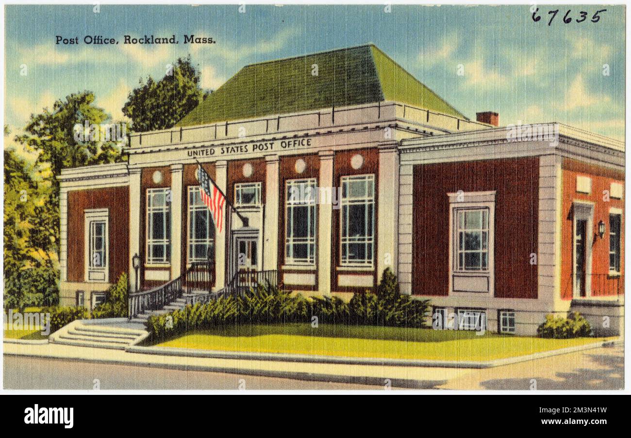 Post office, Rockland, Mass. , Post offices, Tichnor Brothers