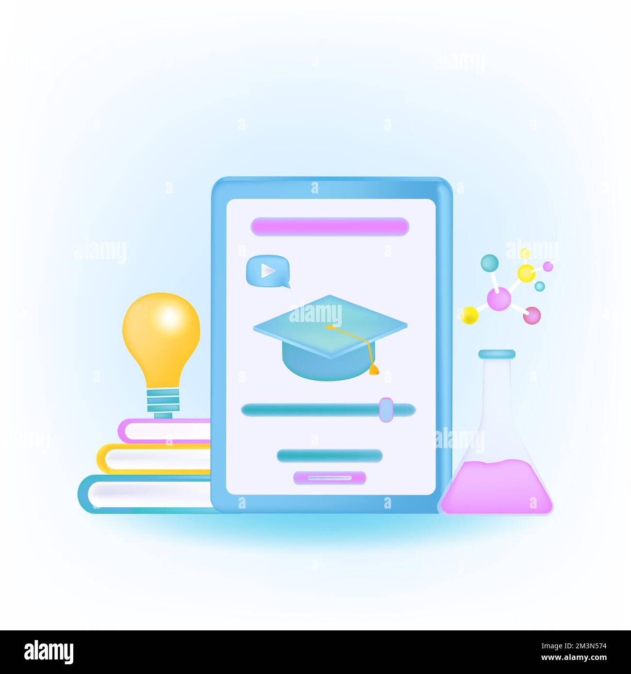 Mobile learning, e-learning and online education concept Stock Vector