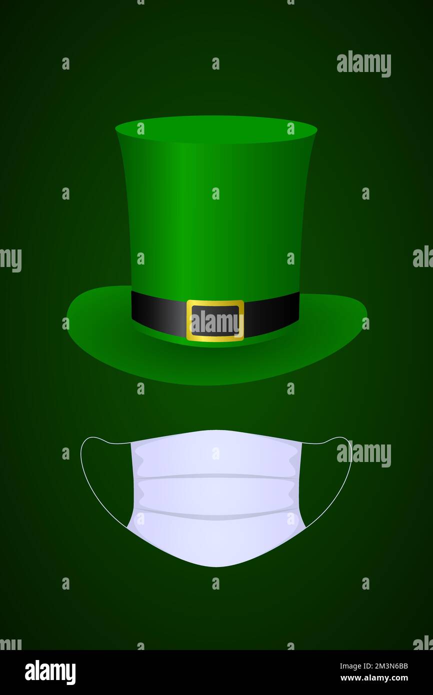Leprechaun hat and face mask. Vector illustration Stock Vector Image ...