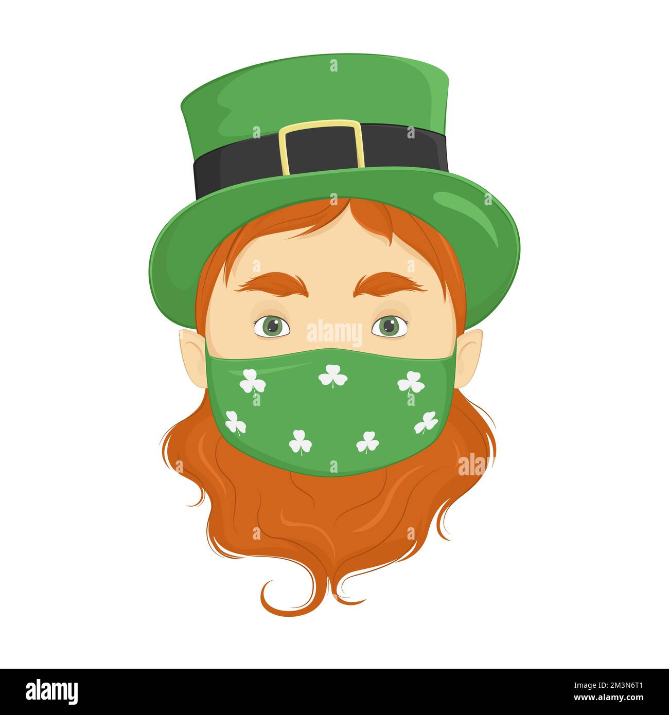 Leprechaun in protective mask. Vector illustration Stock Vector Image ...