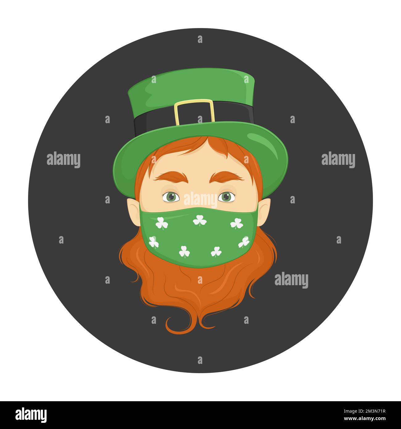 Leprechaun in face mask. Vector illustration Stock Vector Image &amp; Art ...
