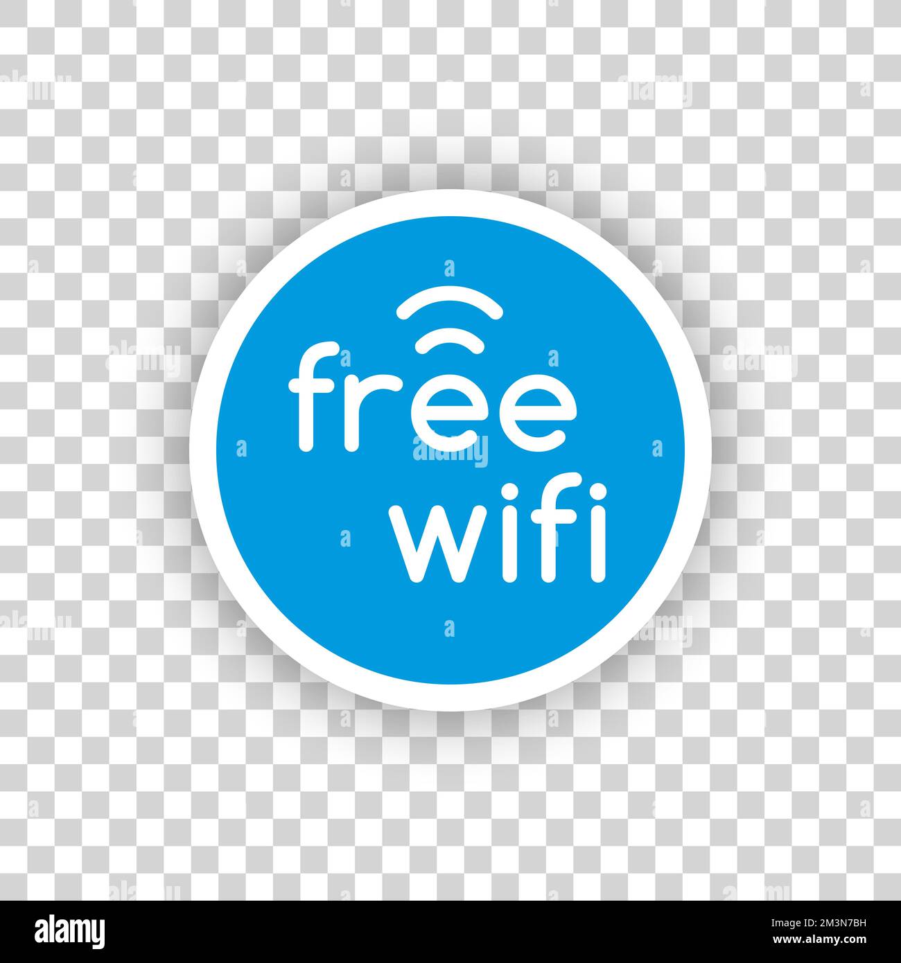 Free WiFi sign on transparent background. Simple round Wifi sticker