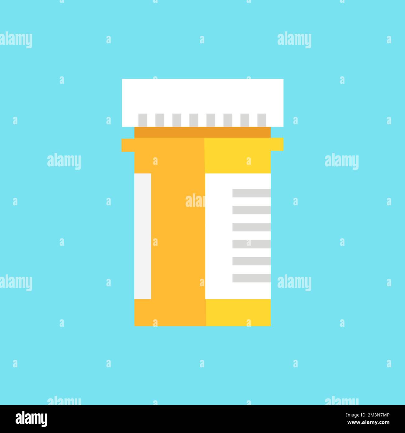 Pill bottle flat icon. Prescription capsule drug icon. Capsules container icon. Tablets bottle icon. Vector illustration Stock Vector